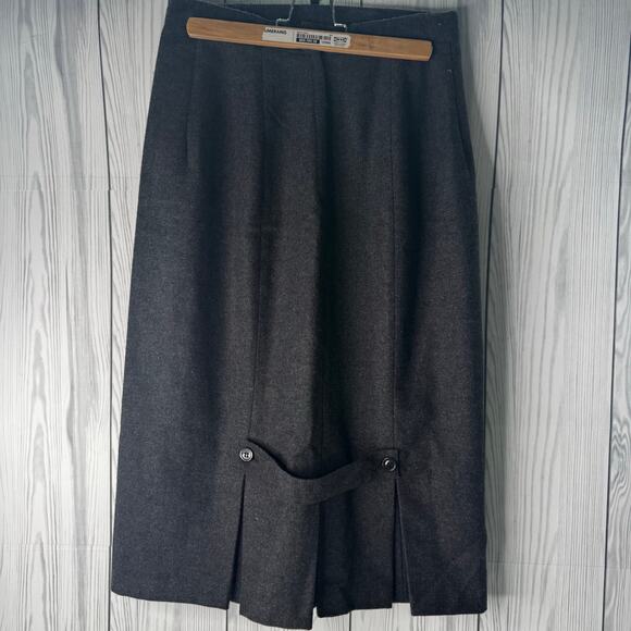 Vintage 60’s Long Gray Wool Blend Skirt Boho Cottage Waist 28 - Picture 3 of 7